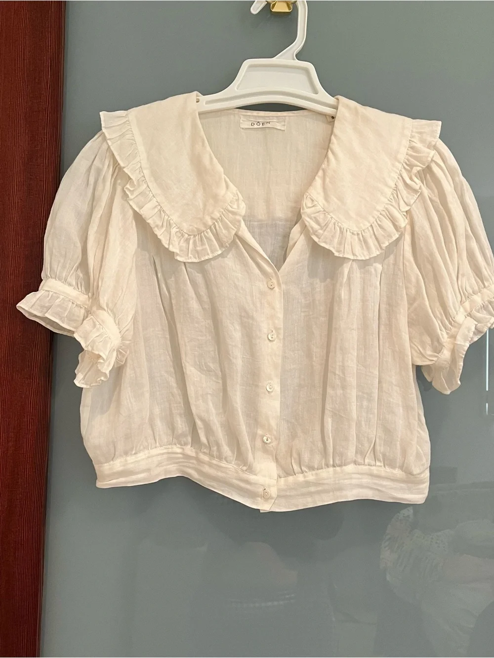 Doen “Sparrow” Blouse Top in Salt - Size S